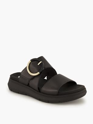 remonte Flache Pantolette Schwarz