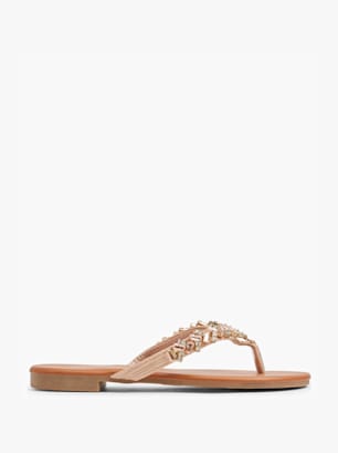 Graceland Sandal med tå-split beige