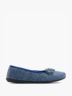 Pantofole Invernali Donna Emanuela Modello 847: Calde Ciabatte In Panno Con Chiusura A Strappo, Suola In Gomma, Blu 35
