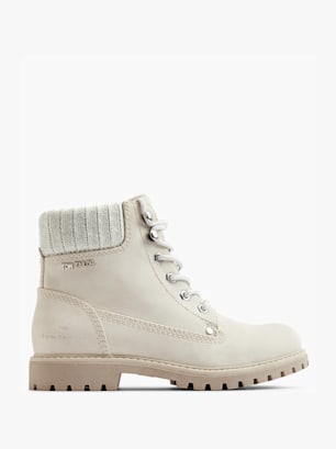 TOM TAILOR Schnürboots Creme