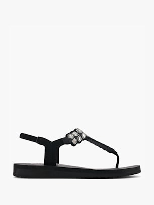 Skechers Sandália com separador de dedos preto