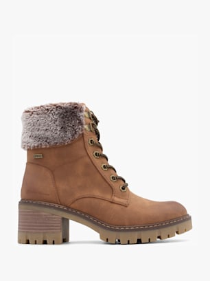 TOM TAILOR Schnürstiefelette Cognac
