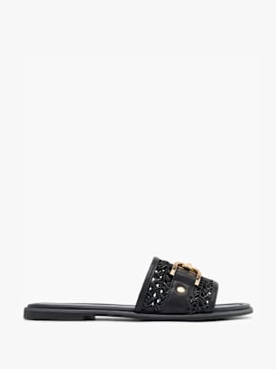 Catwalk Flache Pantolette Schwarz