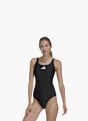 adidas 3 Bar Logo Badeanzug Schwarz 131732 2