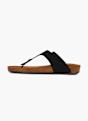 Graceland Sandal med tå-split Sort 9787 2