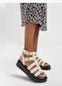 Catwalk Sandály na podpatku Krémová 4631 5