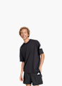 adidas Essentials Loose Fit 3 Bar Logo T-Shirt Schwarz 132300 2