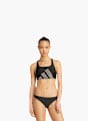 adidas Big Bars Bikini-Set mit C-förmigem Rücken Schwarz 132001 2