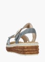 Rieker Damen Keilsandaletten Blau 137256 3