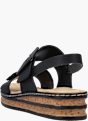 Rieker Damen Keilsandaletten Schwarz 143643 3