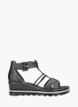Rieker Damen Keilsandaletten Schwarz 137343 1