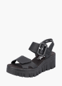 Rieker Damen Keilsandaletten Schwarz 137349 2