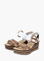 Rieker Damen Keilsandaletten Beige 137355 4