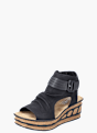 Rieker Damen Keilsandaletten Schwarz 131279 2