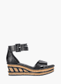 Rieker Damen Keilsandaletten Schwarz 131280 1