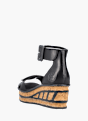 Rieker Damen Keilsandaletten Schwarz 131280 3