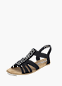 Rieker Damen Keilsandaletten Schwarz 136375 2