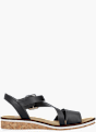 Rieker Damen Keilsandaletten Schwarz 136428 2