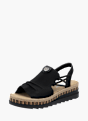 Rieker Damen Keilsandaletten Schwarz 136457 2