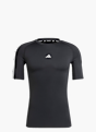 adidas TECHFIT Compression Training 3-Streifen T-Shirt Schwarz 141389 1