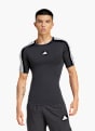 adidas TECHFIT Compression Training 3-Streifen T-Shirt Schwarz 141389 2