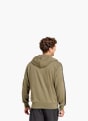 adidas Essentials 3-Streifen French Terry Kapuzenjacke Grün 132450 3