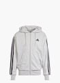adidas Essentials 3-Streifen French Terry Kapuzenjacke Grau 132452 1