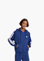 adidas Essentials 3-Streifen French Terry Kapuzenjacke Blau 132453 2