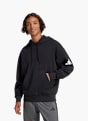 adidas Essentials Loose-Fit 3-Streifen Logo French Terry Hoodie Schwarz 142491 2