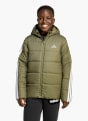 adidas Essentials 3-Streifen gefütterte Kinderjacke Grün 142224 2