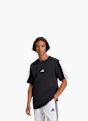 adidas Essentials 3-Streifen Single Jersey T-Shirt Schwarz 131994 2