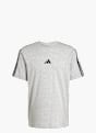 adidas Essentials 3-Streifen Single Jersey T-Shirt Grau 131995 1