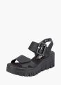 Rieker Damen Keilsandaletten Schwarz 137349 2