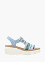 Rieker Damen Keilsandaletten Blau 137377 3