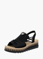 Rieker Damen Keilsandaletten Schwarz 136457 2